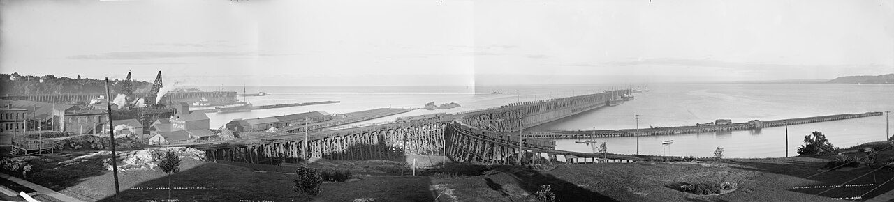 Marquette harbor and ore dock, circa 1905