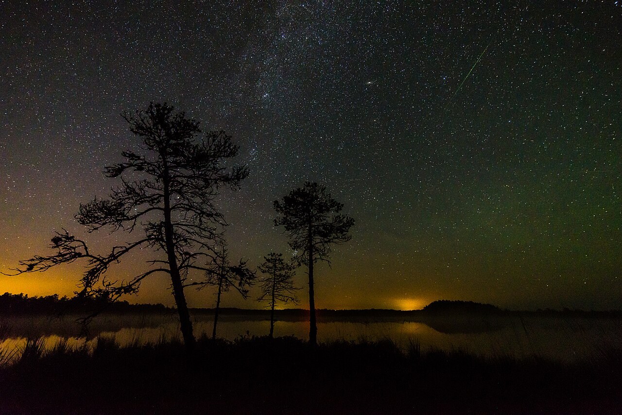 The Milky Way over dark night skies